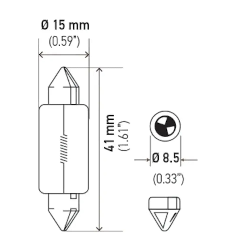 Hella Bulb 6480 24V 18W SV8.5-8 T4.625 15x43mm Hella