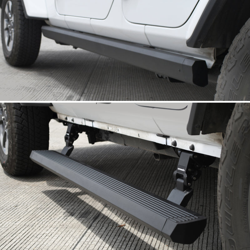 Go Rhino 18-23 Jeep Wrangler 4dr E-BOARD E1 Electric Running Board Kit (Drilling Req.) - Tex. Blk Go Rhino