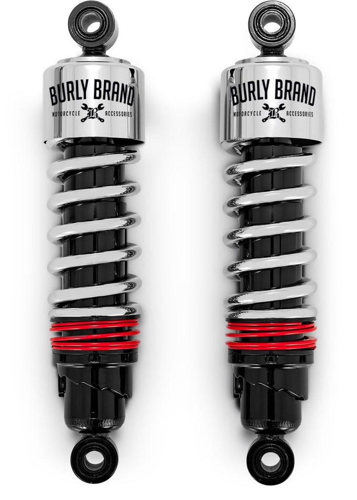 Burly Brand Slammer Plus Shocks 11.5in - Chrome Burly Brand