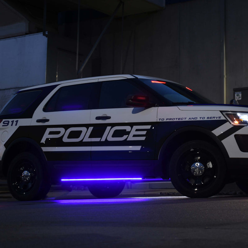 Putco 11-19 Ford Explorer Interceptor Blade Rocker Kits Sideliners - Blue & White w/ White Override-Light Mounts-Putco