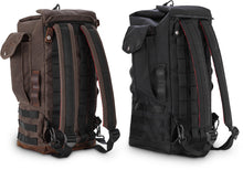 Load image into Gallery viewer, Burly Brand Voyager Sissy Bar Backpack - Dark Oak Burly Brand