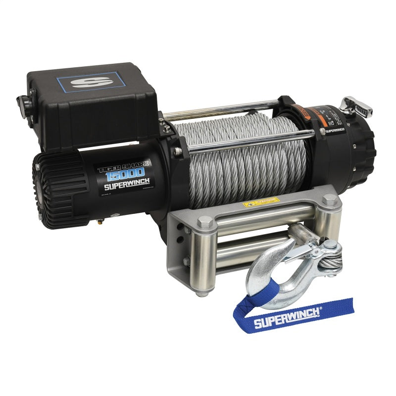 Superwinch 15000 LBS 12V DC 7/16in x 82ft Wire Rope Tiger Shark 11500 Winch Superwinch