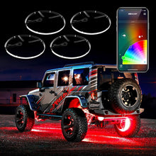 Load image into Gallery viewer, XK Glow Wheel Ring Light Kit XKchrome App controlled w/ Turn Signal Function 4pc 15In-Light Accessories and Wiring-XKGLOW