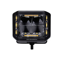 Load image into Gallery viewer, Go Rhino Xplor Blackout Combo Series Cube Sideline LED Spot Lights w/ Amber 4x3 - Blk (Pair) Go Rhino