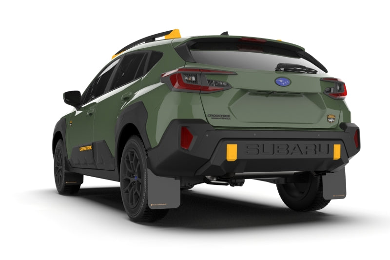 Rally Armor 2024 Subaru Crosstrek (Wilderness Only) Black UR Mudflap W/Wild-Orange Logo No Drill Req Rally Armor
