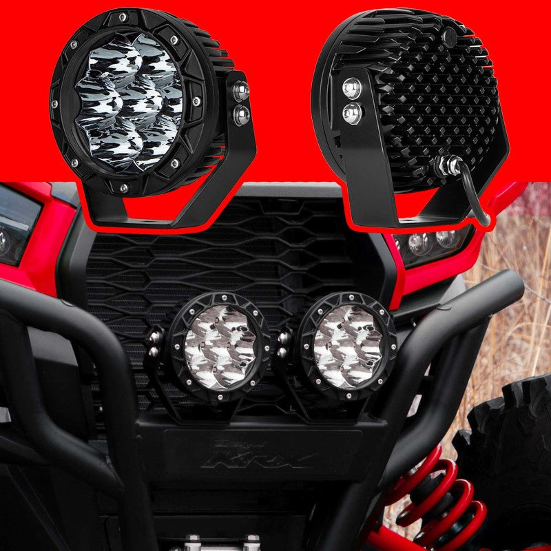 XK Glow Spot Beam Cube Offroad Round Work Light Kit 1pc 5in-Light Accessories and Wiring-XKGLOW