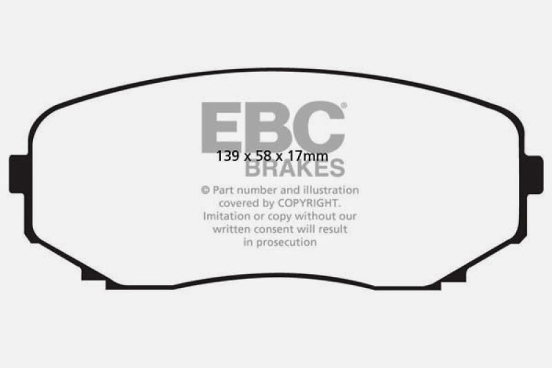EBC 11-14 Ford Edge 2.0 Turbo Redstuff Front Brake Pads-Brake Pads - Performance-EBC