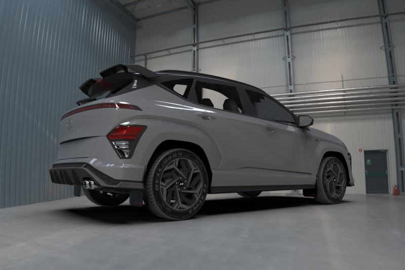 Rally Armor 2024 Hyundai Kona N Line Black UR Mud Flap - Red Logo-Mud Flaps-Rally Armor