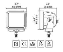 Load image into Gallery viewer, Go Rhino Xplor Blackout Series Cube LED Spot Light Kit (Surface/Threaded Stud Mnt) 2x2 - Blk (Pair) Go Rhino
