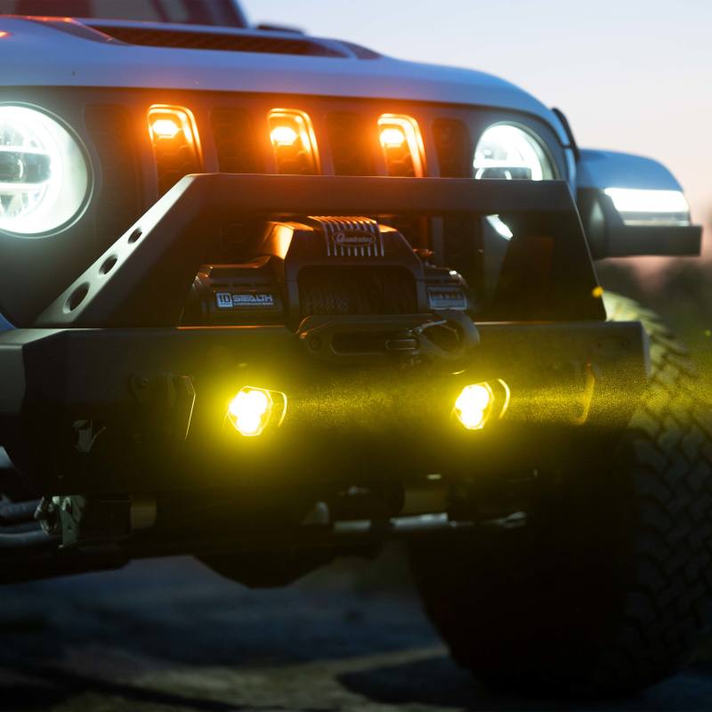 KC HiLiTES FLEX ERA 3 Dual Mode SAE Fog Lights - 2-Light Master Kit for Jeep Aftermarket Bumpers-Light Bars & Cubes-KC HiLiTES