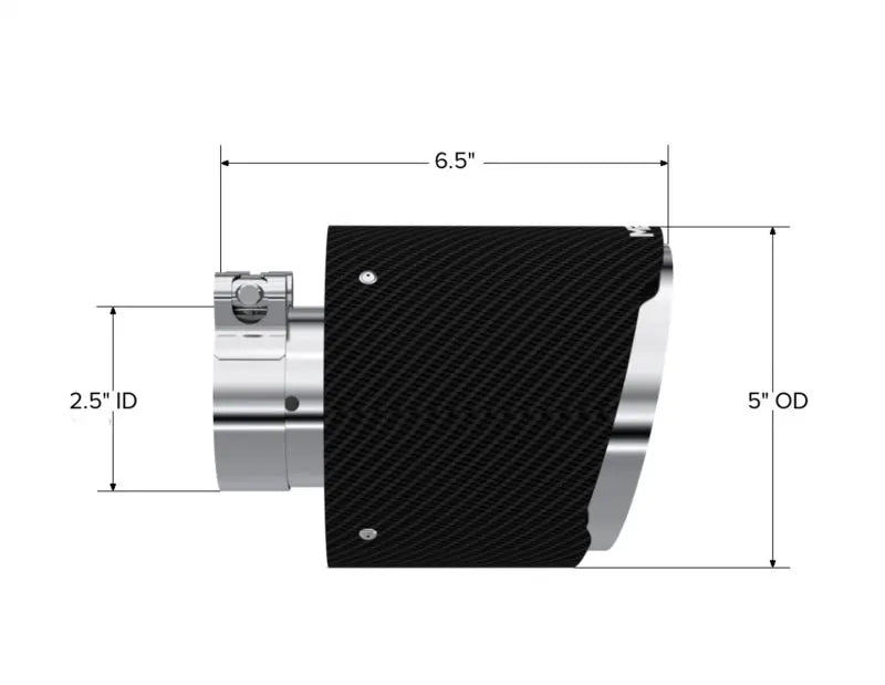 MBRP Universal Carbon Fiber Tip 2.5in ID / 5in OD Out / 6.5in Length Angle Cut Dual Wall MBRP