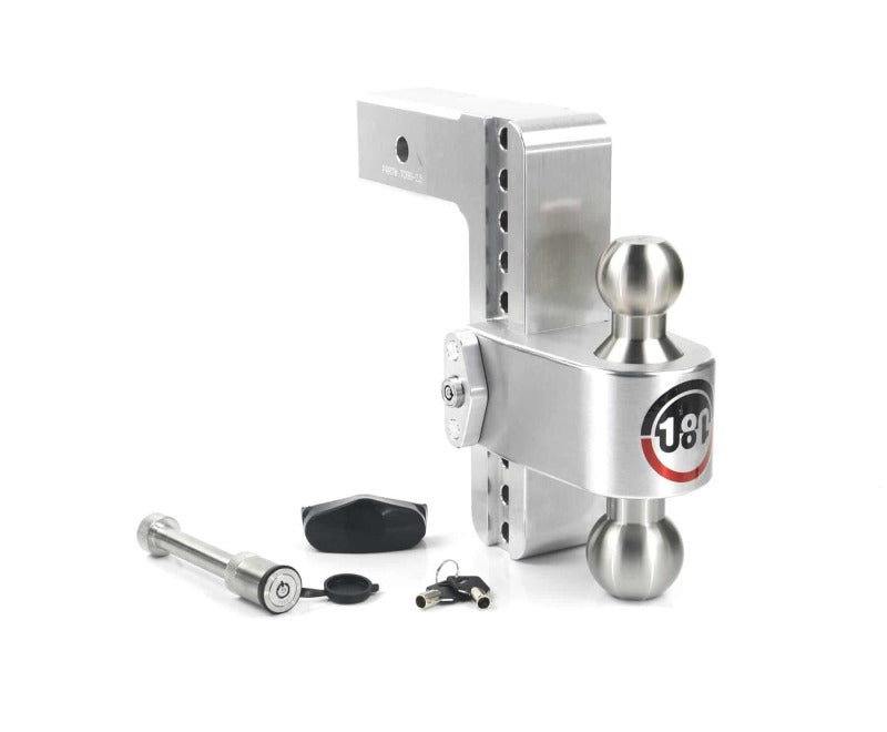 Weigh Safe 180 Hitch 8in Drop Hitch & 2.5in Shank (10K/18.5K GTWR) w/WS05 - Aluminum-Hitch Ball Mounts-Weigh Safe