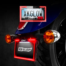Load image into Gallery viewer, XK Glow Motorcycle License Plate Frame Light w/ Turn Signal - Black-Light Accessories and Wiring-XKGLOW