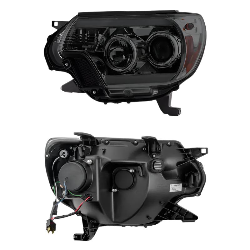 Spyder Toyota Tacoma 12-16 Projector Headlights Light Bar DRL Smoke PRO-YD-TT12-LBDRL-SM SPYDER