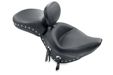 Load image into Gallery viewer, Mustang 84-06 Harley Standard Rear Tire Wide Touring Solo Seat w/Driver Backrest Studs - Black Mustang Motorcycle