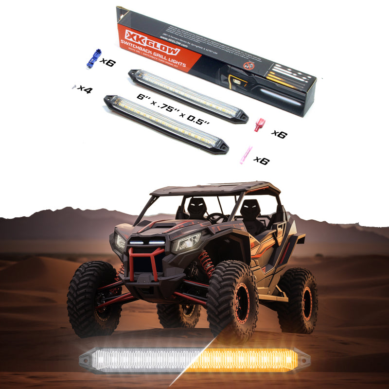 XK Glow 6 Switchback Grill Lights with Start-up Animation & Sequential Turn Signals-Light Bars & Cubes-XKGLOW