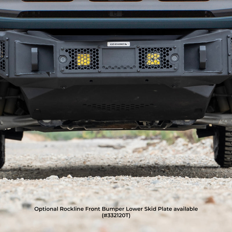 Go Rhino 21-24 Ford Bronco (2 and 4 Door) Rockline Full Width Bumper w/ Overrider Bar-Bumpers - Steel-Go Rhino