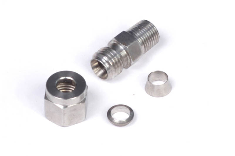 Haltech 1/4in Stainless Compression 1/8in NPT Thread Fitting Kit (Incl Nut & Ferrule) Haltech