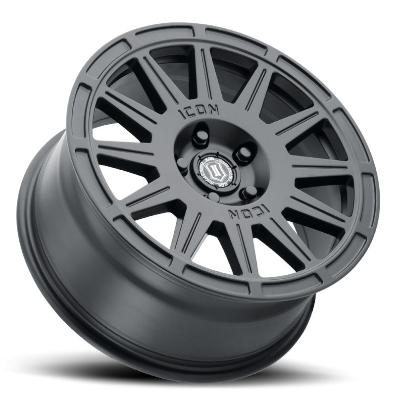 ICON Ricochet 17x8 5x4.5 38mm Offset 6in BS Satin Black Wheel ICON