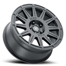 Load image into Gallery viewer, ICON Ricochet 17x8 5x4.5 38mm Offset 6in BS Satin Black Wheel ICON