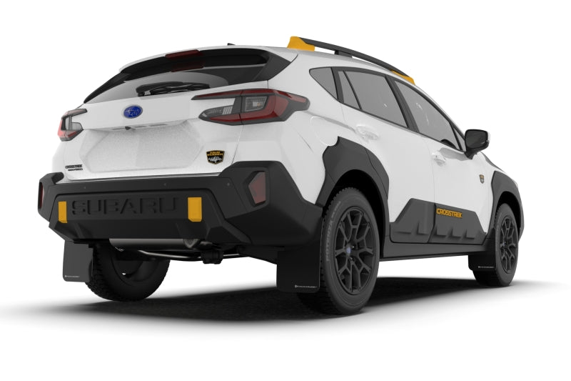 Rally Armor 2024 Subaru Crosstrek (Wilderness Only) Black UR Mudflap W/Wild-Orange Logo No Drill Req Rally Armor