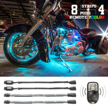 Load image into Gallery viewer, XK Glow Flex Strips 7 Color LED Accent Light Motorcycle/ATV Kit (8xCompact Pods + 4x10In)-Light Accessories and Wiring-XKGLOW