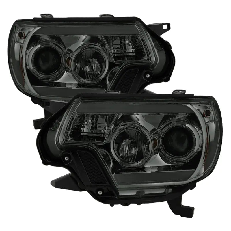 Spyder Toyota Tacoma 12-16 Projector Headlights Light Bar DRL Smoke PRO-YD-TT12-LBDRL-SM SPYDER