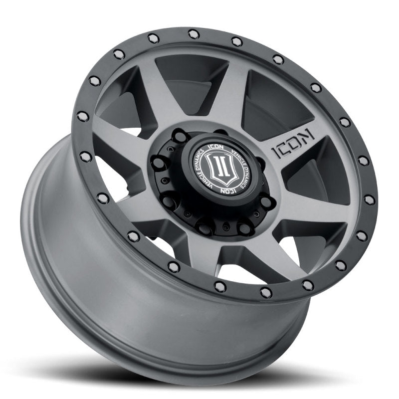 ICON Rebound 17x8.5 8x6.5 13mm Offset 5.25in BS 121.4mm Bore Titanium Wheel-Wheels - Cast-ICON