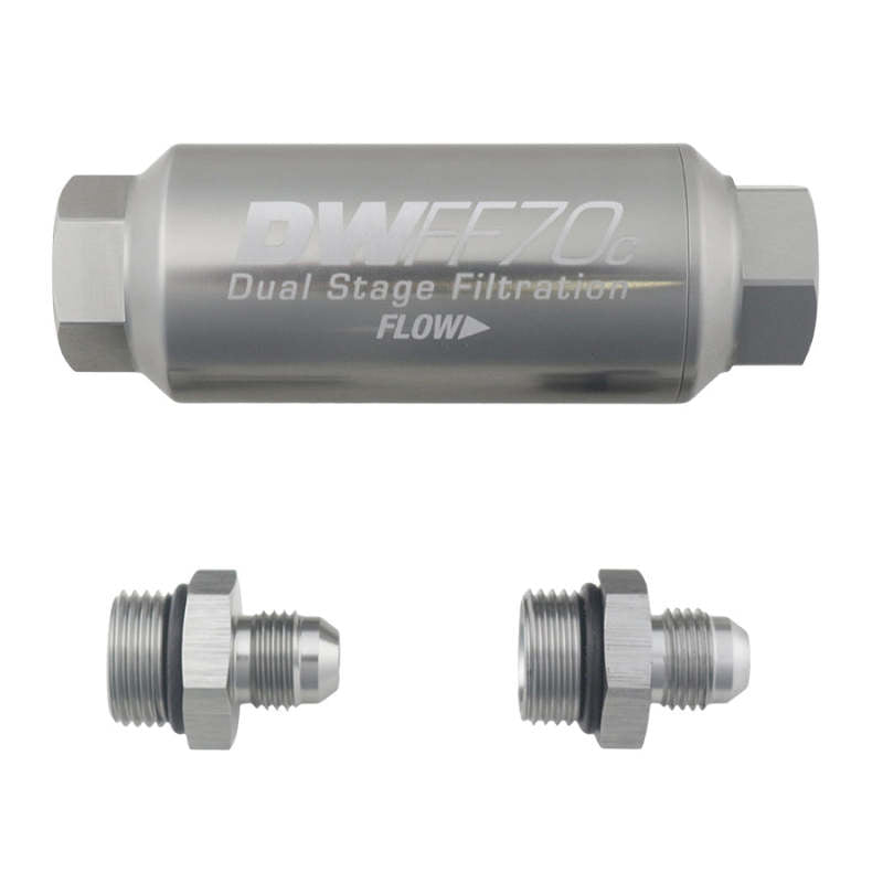 DeatschWerks 6AN 10 Micron 70mm Compact In-Line Fuel Filter Kit-Fuel Filters-DeatschWerks