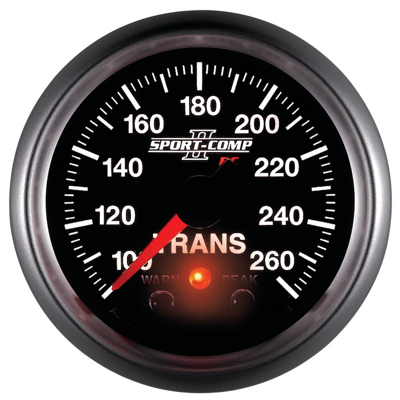 Autometer Elite 52.4mm 100-260F Transmission Temprature Peak & Warn w/ Electronic Control Gauge-Gauges-AutoMeter