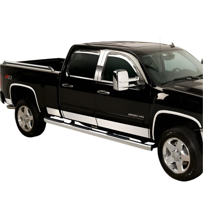 Putco 19-24 Chevrolet Silverado Crew Cab 6.5 Stand Box - 5.5in Wide - 10pcs Pro SS Rocker Panels Putco