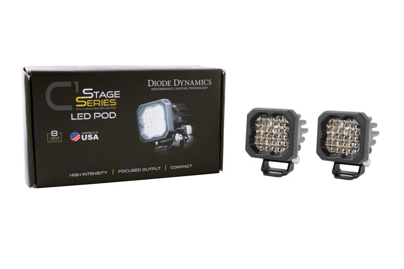 Diode Dynamics Stage Series C1R - White Flood Standard LED Pod (Pair)-Light Accessories and Wiring-Diode Dynamics-195995129468-
