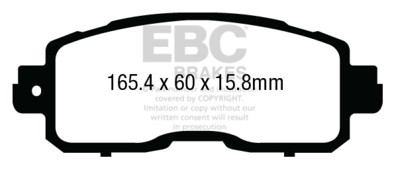 EBC 13+ Nissan Altima 2.5 (L33) Sedan Yellowstuff Front Brake Pads-Brake Pads - Performance-EBC