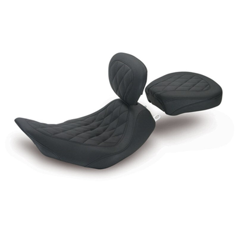 Mustang 97-07 Harley Rd King,06-07 Str Glide,00-05 Eagle Wide Tripper Solo Seat Dr Back Diam - Black Mustang Motorcycle