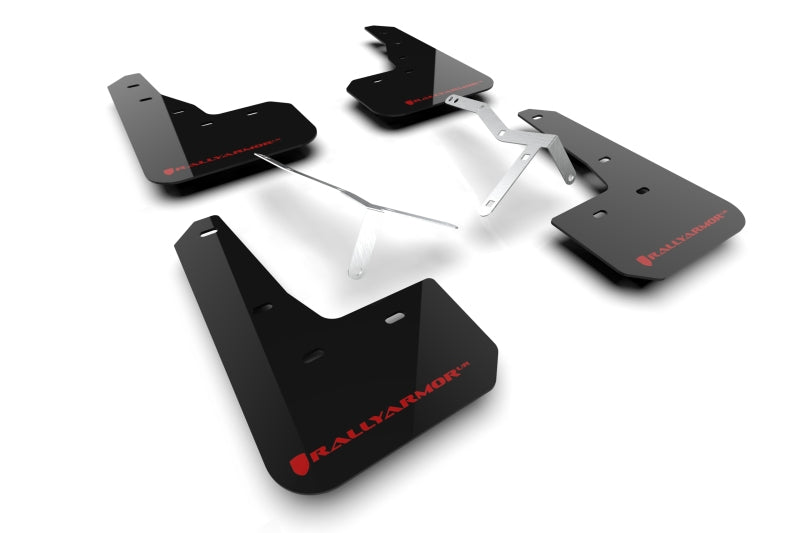 Rally Armor 23-24 Acura Integra + Integra A-Spec Black UR Mud Flap W/Red Logo (No Drilling Req.)-Mud Flaps-Rally Armor