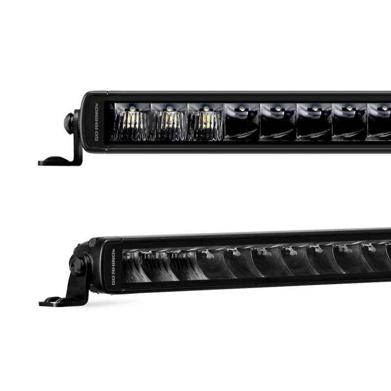 Go Rhino Xplor Blackout Series Sgl Row LED Light Bar (Surface/Threaded Stud Mount) 20.5in. - Blk Go Rhino