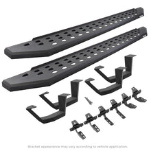 Load image into Gallery viewer, Go Rhino 2022 Toyota Tundra DC 4dr Kit w/RB20 Running Board + Brkts + 4 RB20 Drop Steps - Tex. Blk Go Rhino