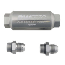 Load image into Gallery viewer, DeatschWerks 8AN 10 Micron 70mm Compact In-Line Fuel Filter Kit-Fuel Filters-DeatschWerks