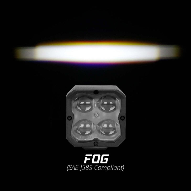 XK Glow XKchrome 20w LED Cube Light w/ RGB Accent Light - Fog Beam-Light Accessories and Wiring-XKGLOW