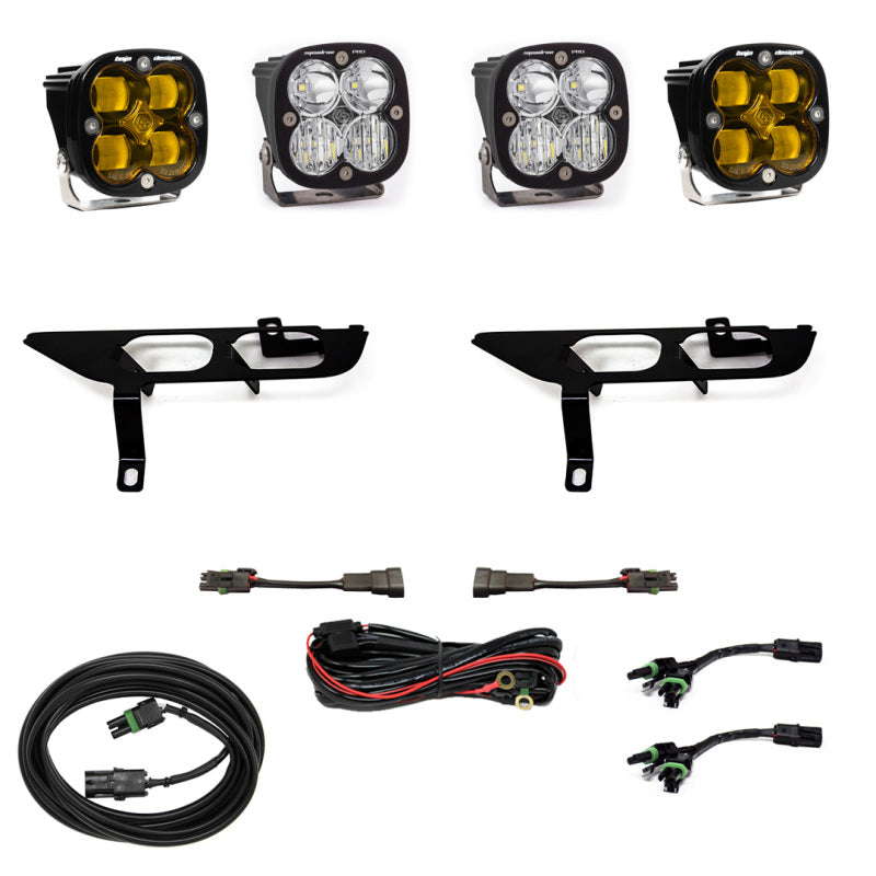 Baja Designs 2021+ Ford F150 Fog Pocket Kit SAE Amber Squadron Pro DC-Light Bars & Cubes-Baja Designs