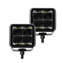 Load image into Gallery viewer, Go Rhino Xplor Blackout Series Cube LED Spot Light Kit (Surface/Threaded Stud Mnt) 2x2 - Blk (Pair) Go Rhino