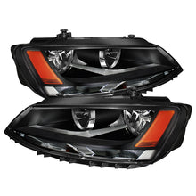 Load image into Gallery viewer, Xtune Volkswagen Jetta 11-14 Amber Crystal Headlights Black HD-JH-VJ11-AM-BK SPYDER