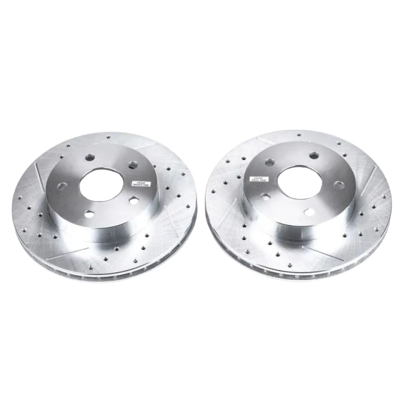 Power Stop rotor with silver zinc dichromate plating detail