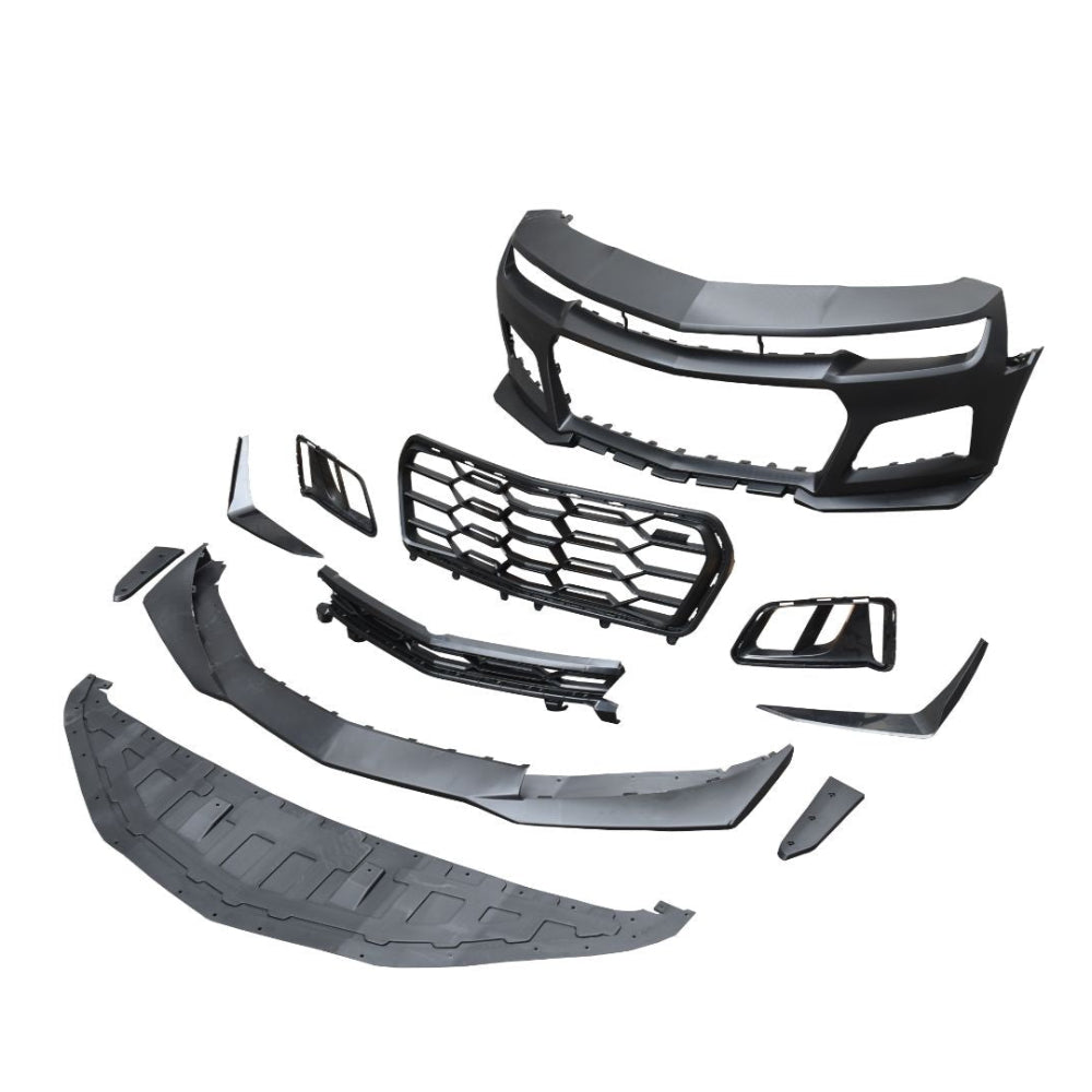 2010-2015 Chevy Camaro ZL1 1LE Track Package Front Bumper Conversion 11pcs Flat BLK - Black Ops Auto Works