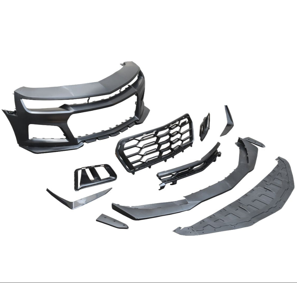 2010-2015 Chevy Camaro ZL1 1LE Track Package Front Bumper Conversion 11pcs Flat BLK - Black Ops Auto Works