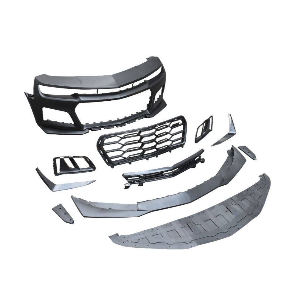 2010-2015 Chevy Camaro ZL1 1LE Track Package Front Bumper Conversion 11pcs Flat BLK - Black Ops Auto Works