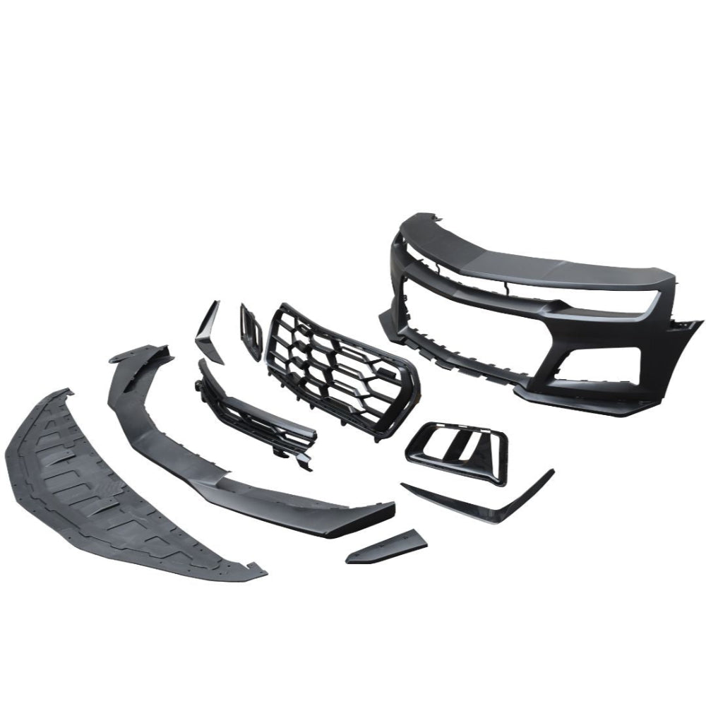 2010-2015 Chevy Camaro ZL1 1LE Track Package Front Bumper Conversion 11pcs Flat BLK - Black Ops Auto Works