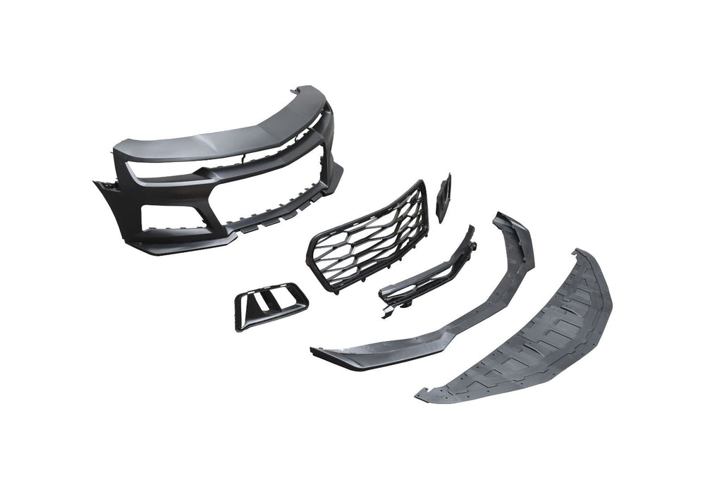 2010-2015 Camaro ZL1 Front Bumper Conversion 7pcs Flat BLK - Black Ops Auto Works