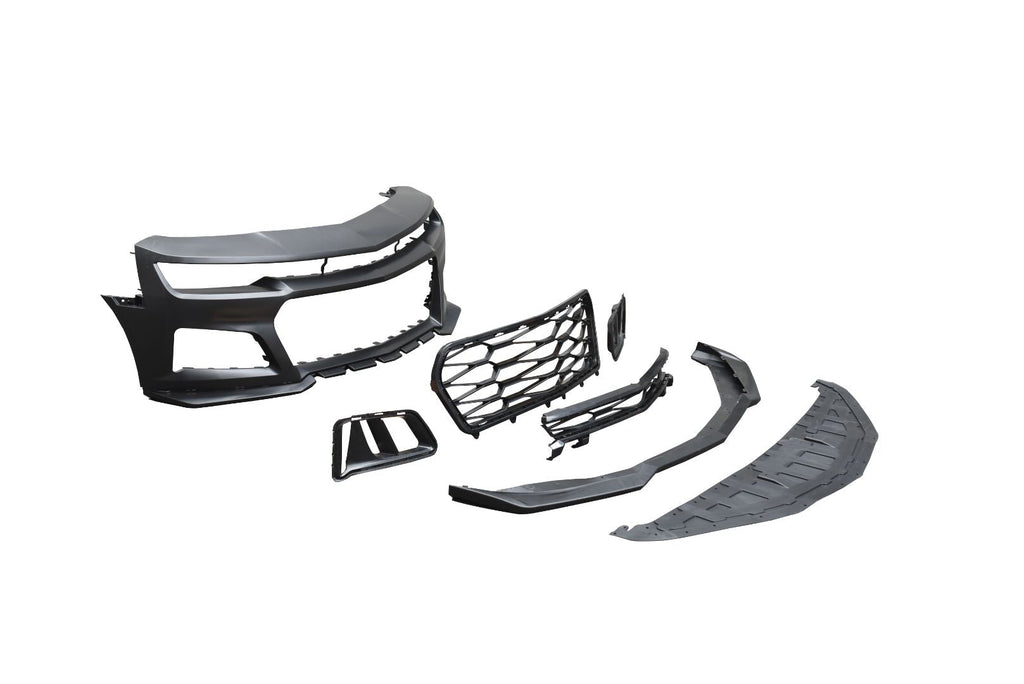 2010-2015 Camaro ZL1 Front Bumper Conversion 7pcs Flat BLK - Black Ops Auto Works