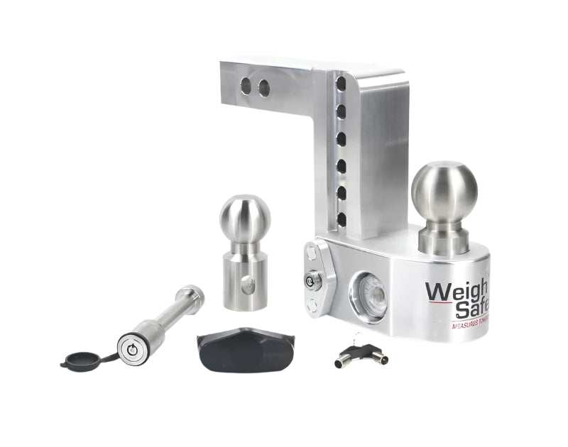 Weigh Safe 6in Drop Hitch w/Built-in Scale & 2in Shank (10K/12.5K GTWR) w/WS05 - Aluminum-Hitch Ball Mounts-Weigh Safe